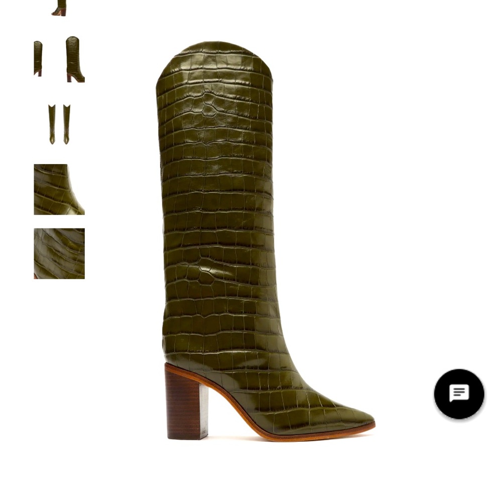Schutz Maryana Olive Croc Boot